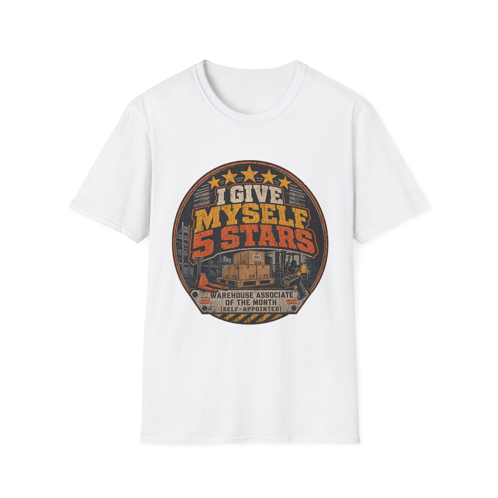 I Give Myself 5 Stars T-Shirt | Retro Badge Graphic - Image 3