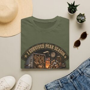 I Survived Peak Season T-Shirt — Funny Warehouse/Shipping Worker Gift