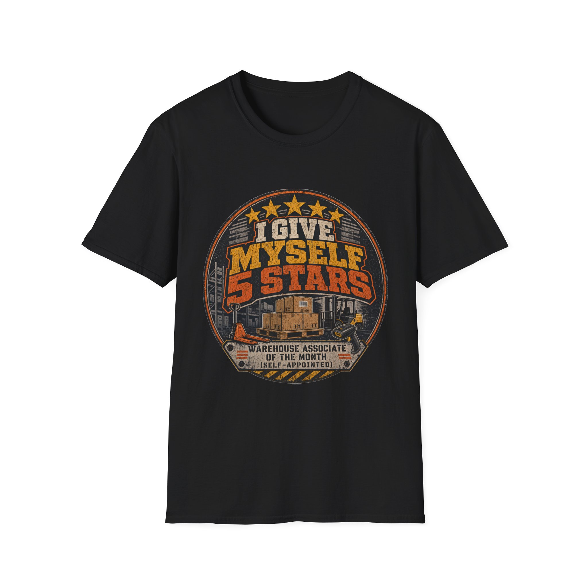 I Give Myself 5 Stars T-Shirt | Retro Badge Graphic - Image 11
